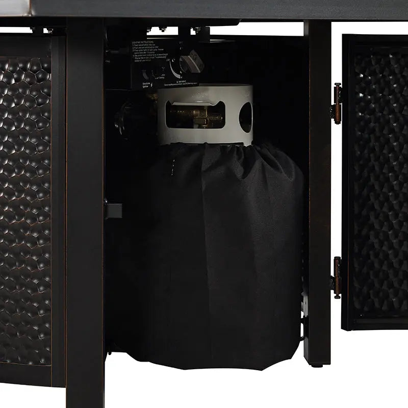 Clayton 40" Round Hammered Aluminum Convertible Gas Fire Pit Table