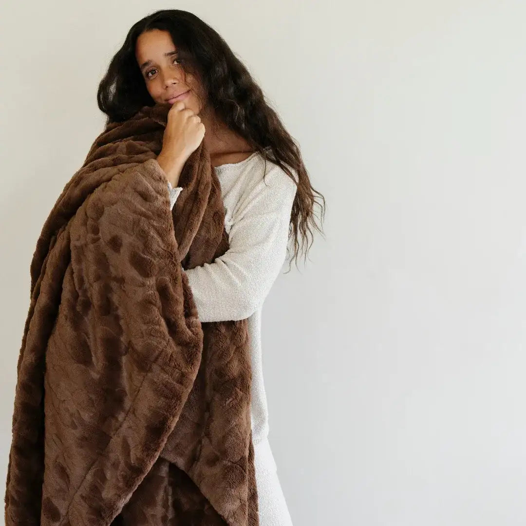 PATTERNED FAUX FUR THROW BLANKETS