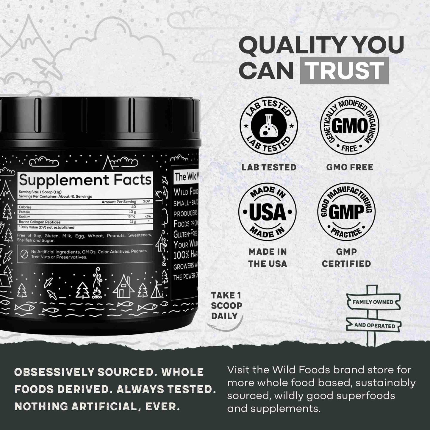Grass-Fed Collagen Peptides, 41 servings – Skin, Hair & Joint Support Collagen
