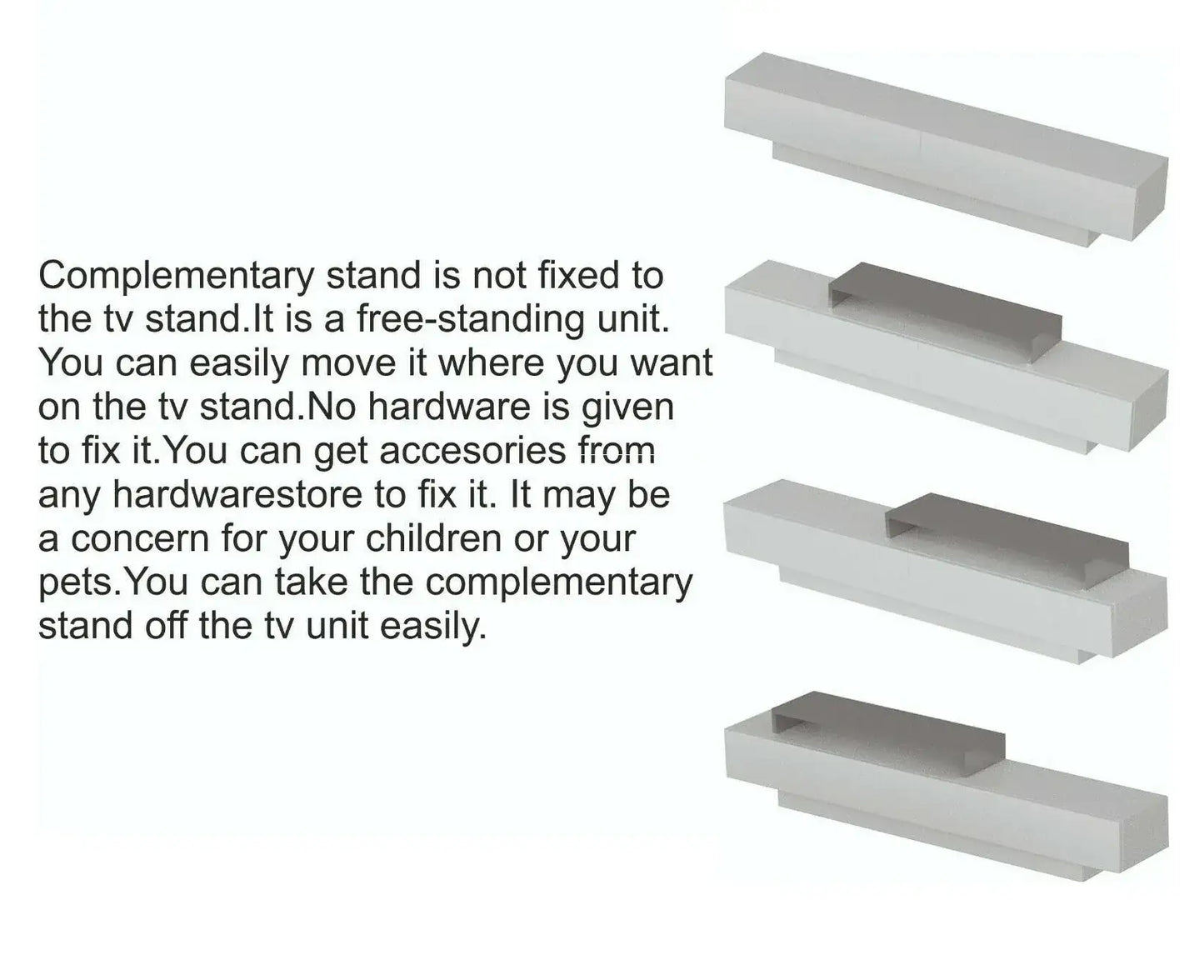 Lusi 71" Wide TV Stand for TVs up to 80" with 2 Wall Shelves