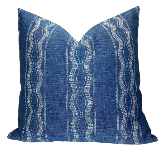 Zanzibar Outdoor Pillow Cover in Lapis Blue, Indoor/Outdoor Pillows, Peter Dunham Textiles