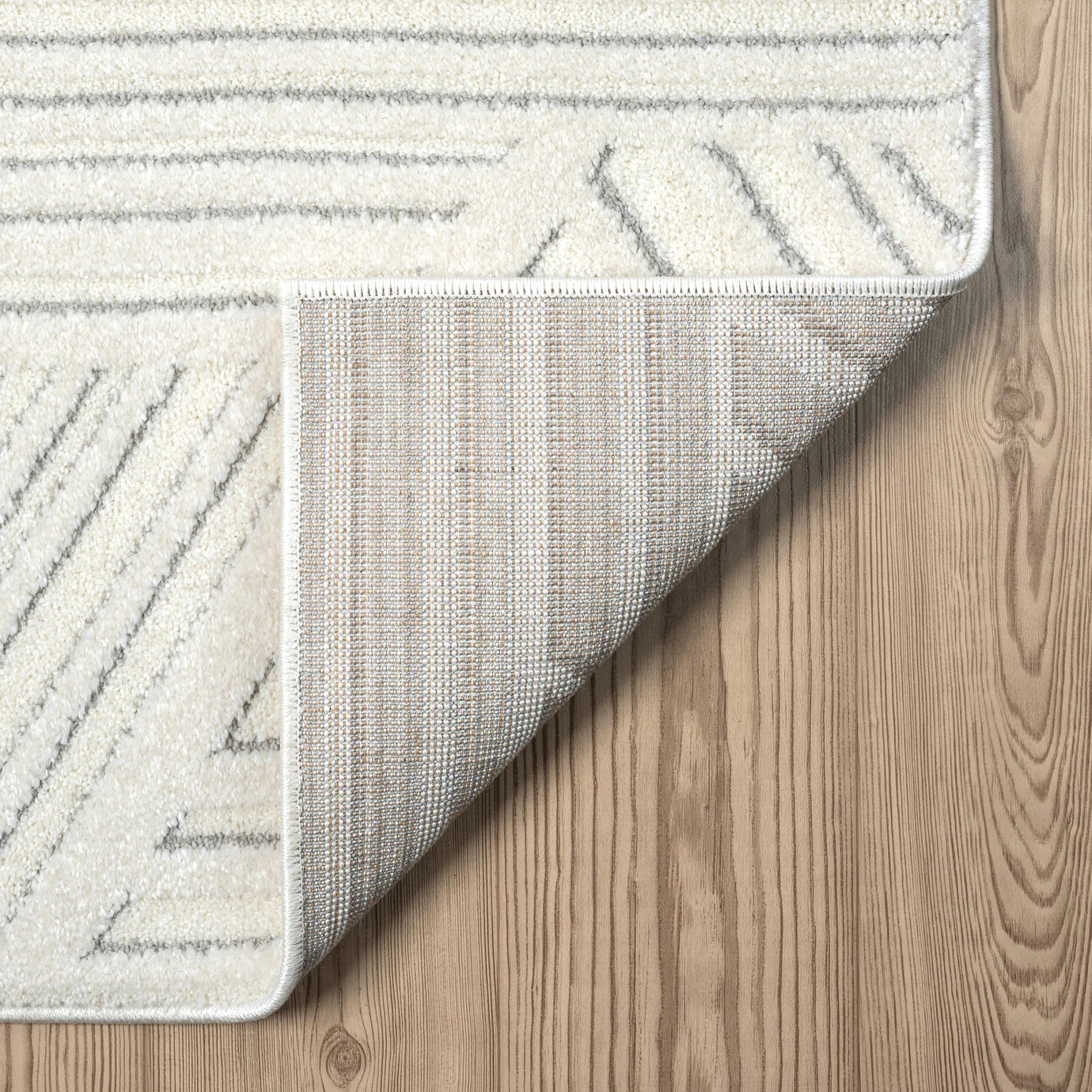 Modern Cream Grey Criss Cross Area Rug