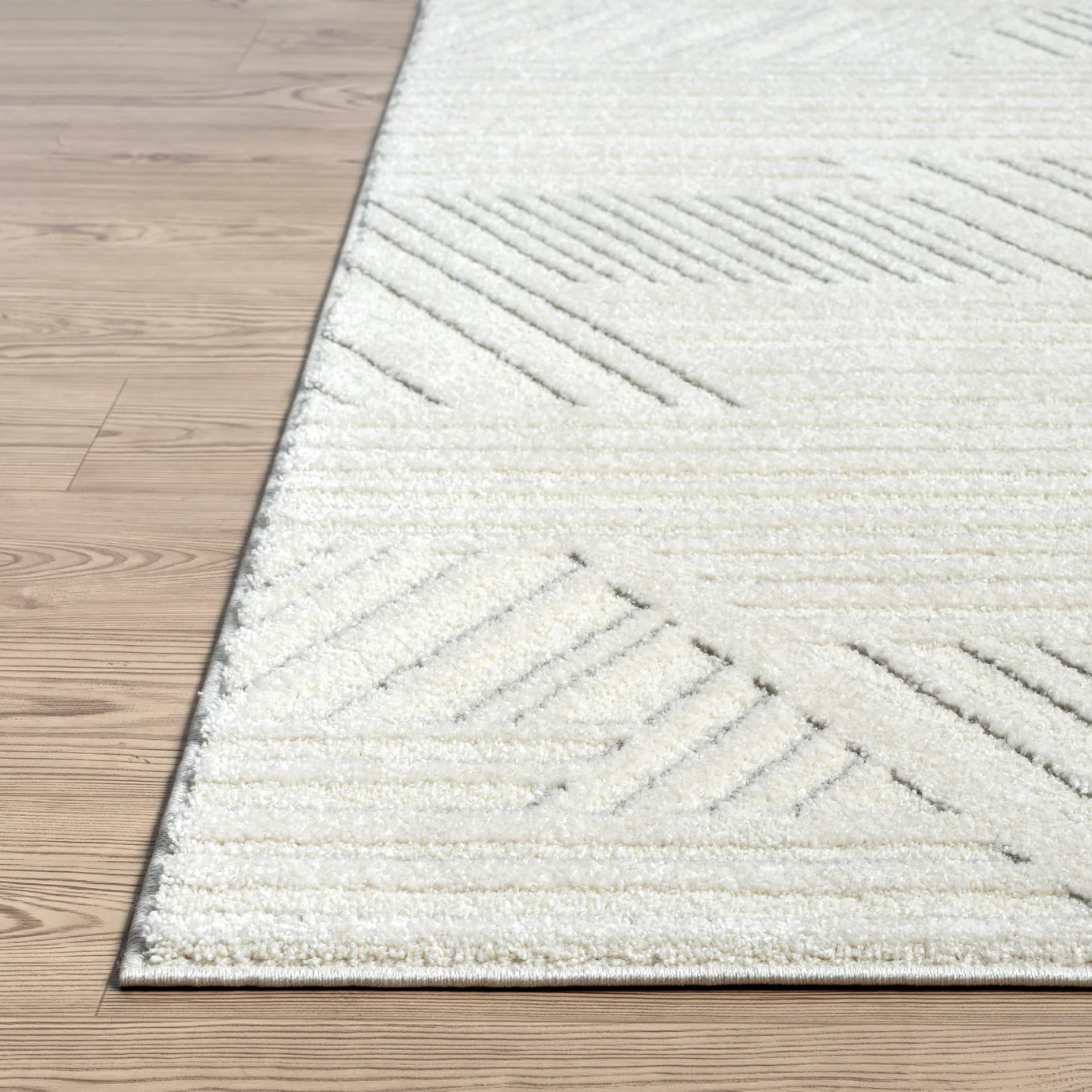 Modern Cream Grey Criss Cross Area Rug