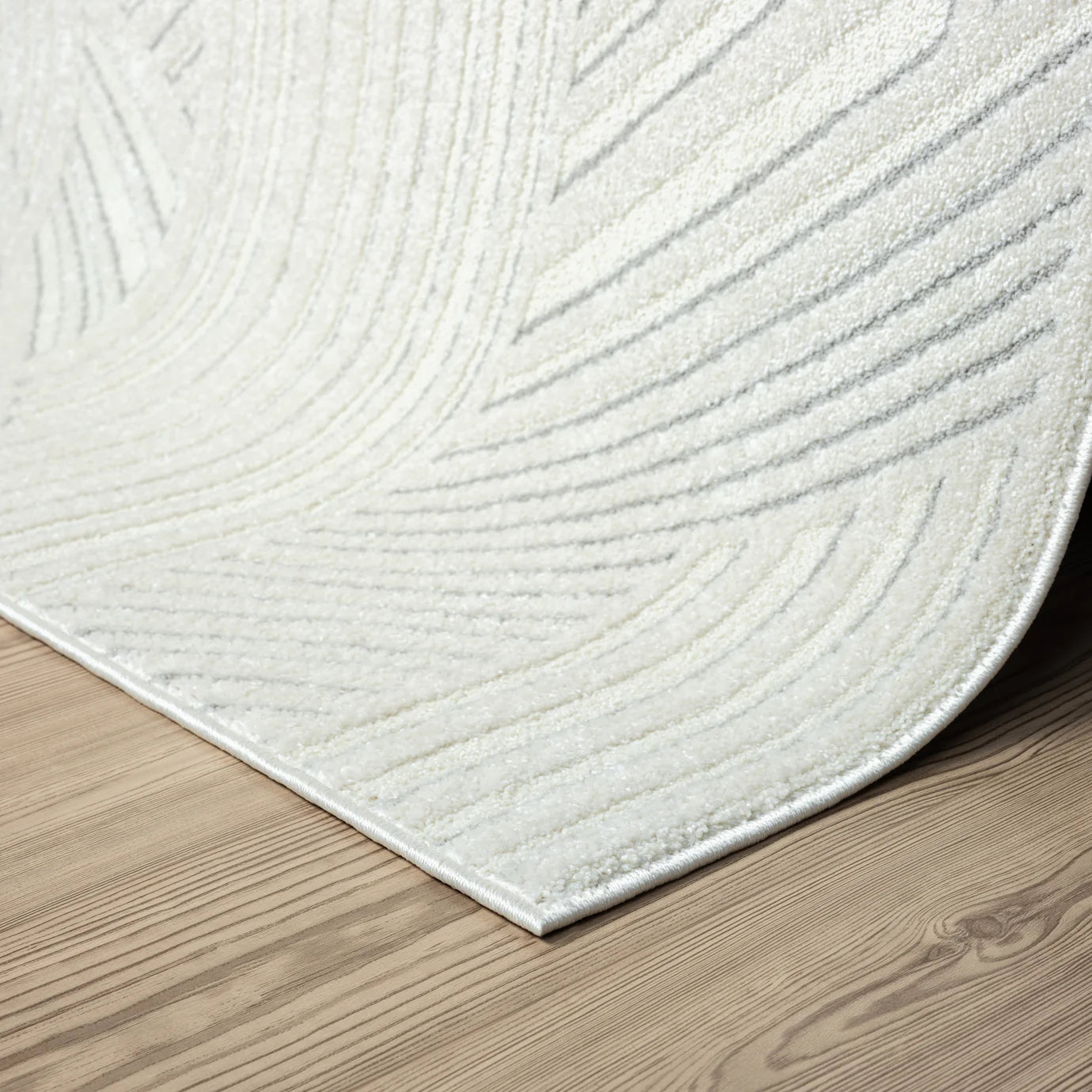 Modern Cream Grey Criss Cross Area Rug