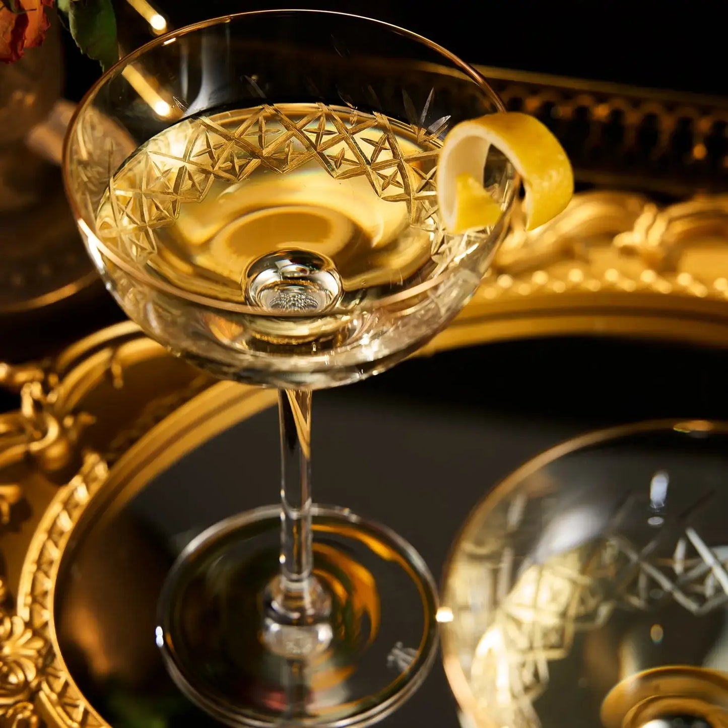 Basilica Champagne Coupe Cocktail Glassware, Set of 2
