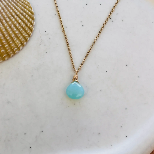 AQUA CHALCEDONY NECKLACE