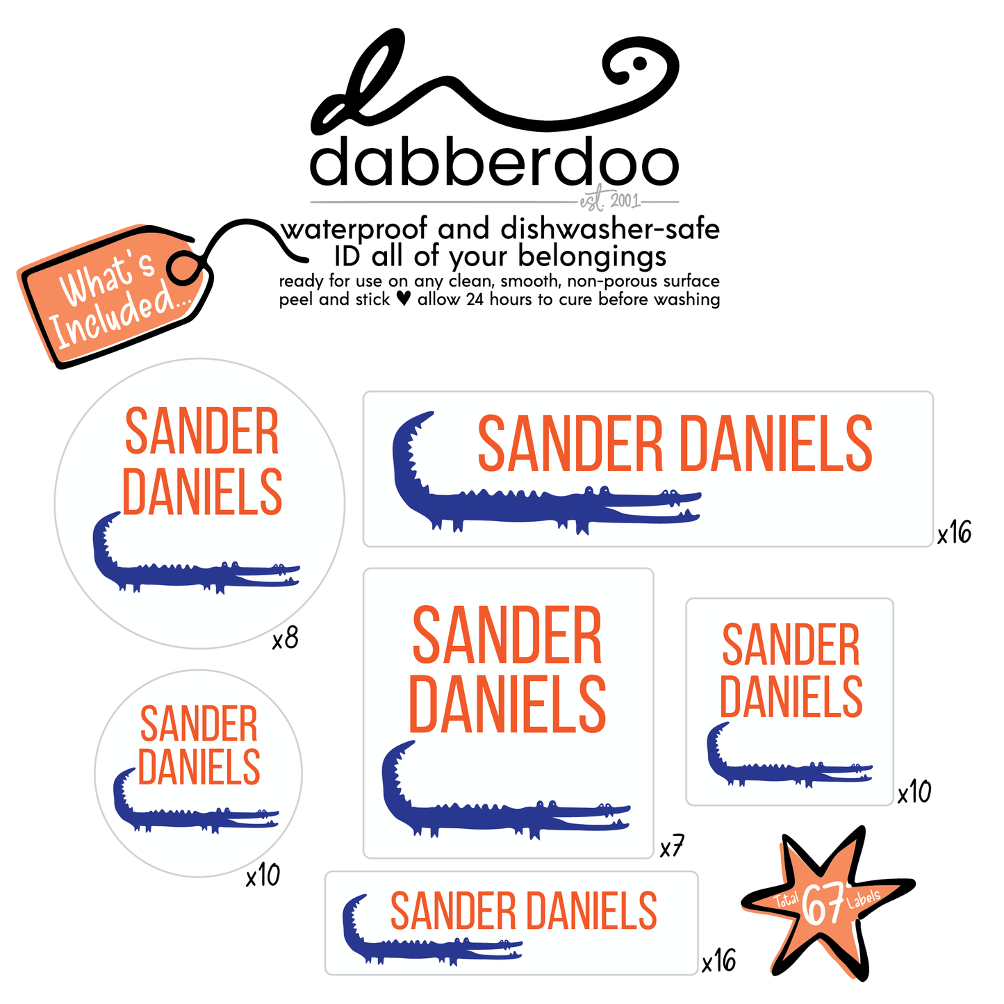 Blue Gator ID Labels