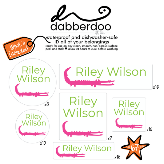 Hot Pink Gator ID Labels