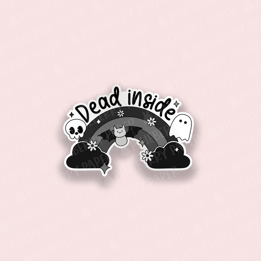 Dead Inside Rainbow Vinyl Sticker