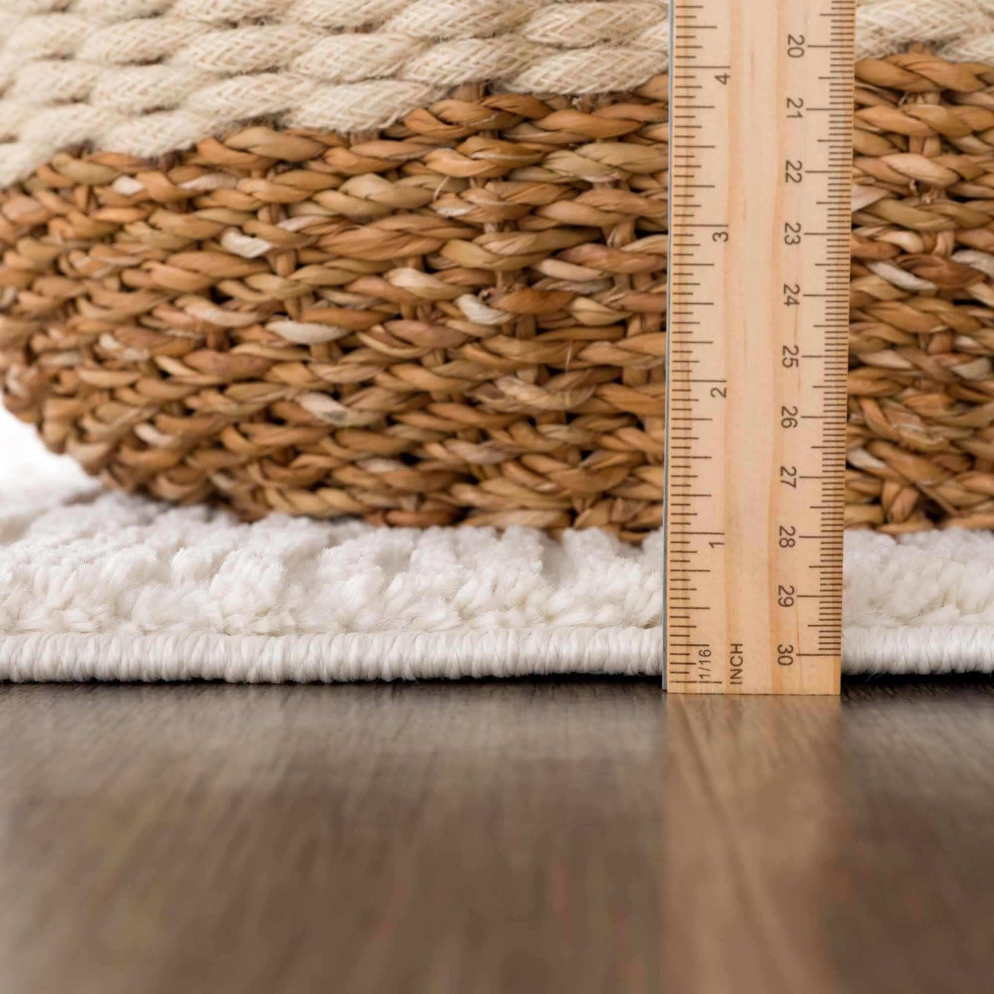 Riad Black Striped White Rug with Tassels