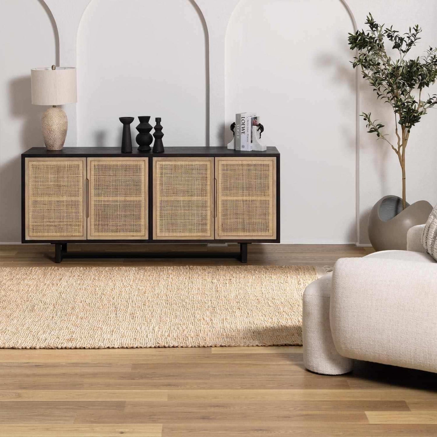 Lonut Checkered Jute Area Rug - Clearance