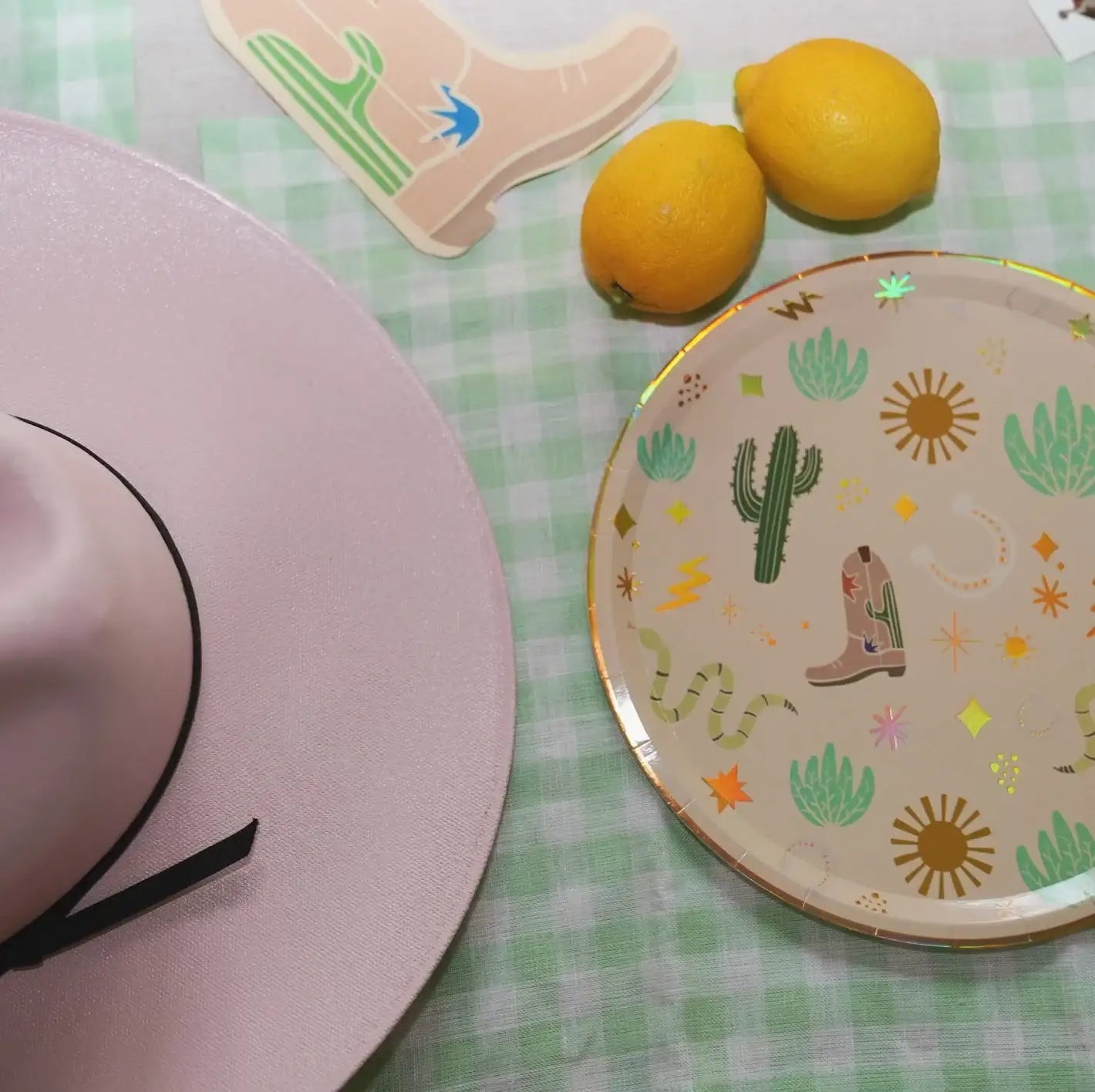 Western Cowboy Paper Plates – Boots, Cactus & Snake Catcher Design (x 12)
