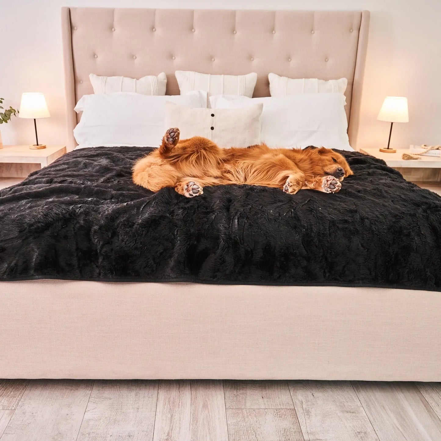 PupProtector™ Summer Short Fur Waterproof Throw Blanket - Midnight Black