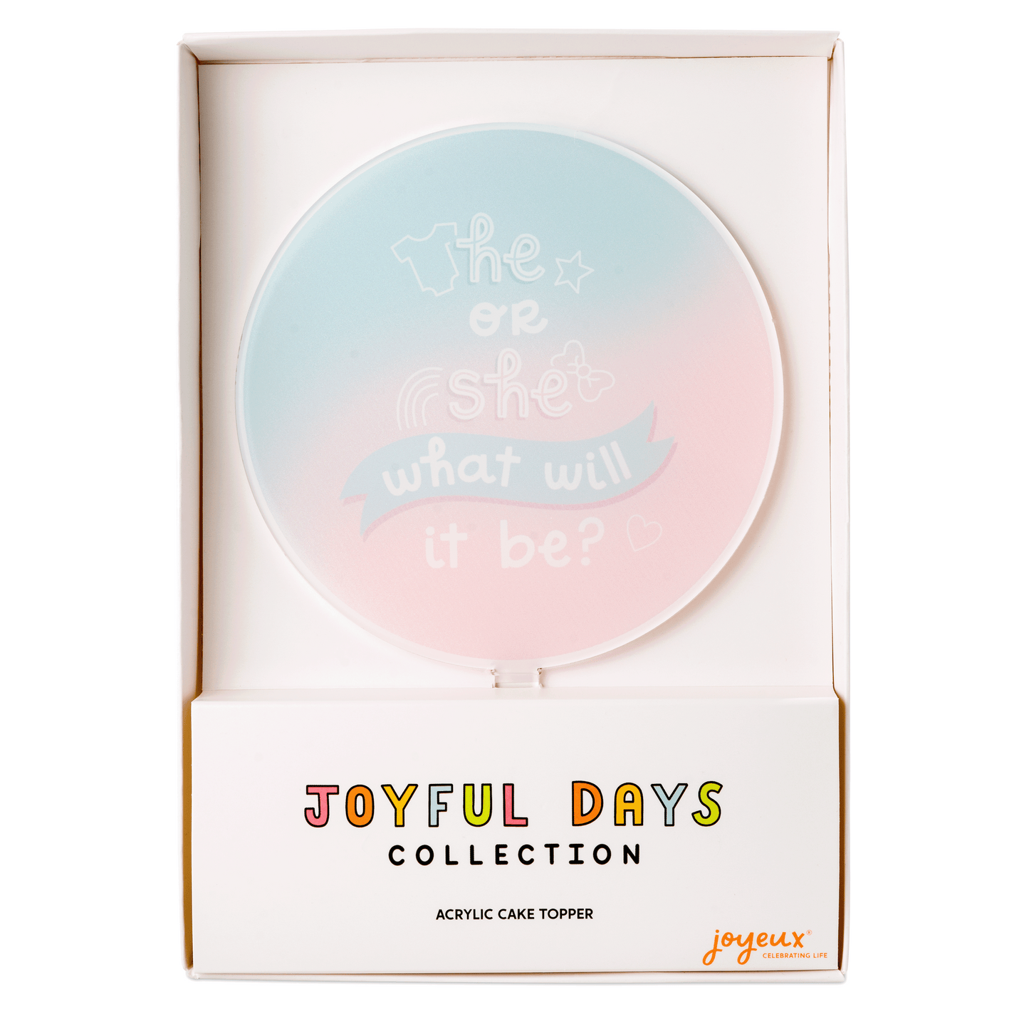 He or She Acrylic Cake Topper