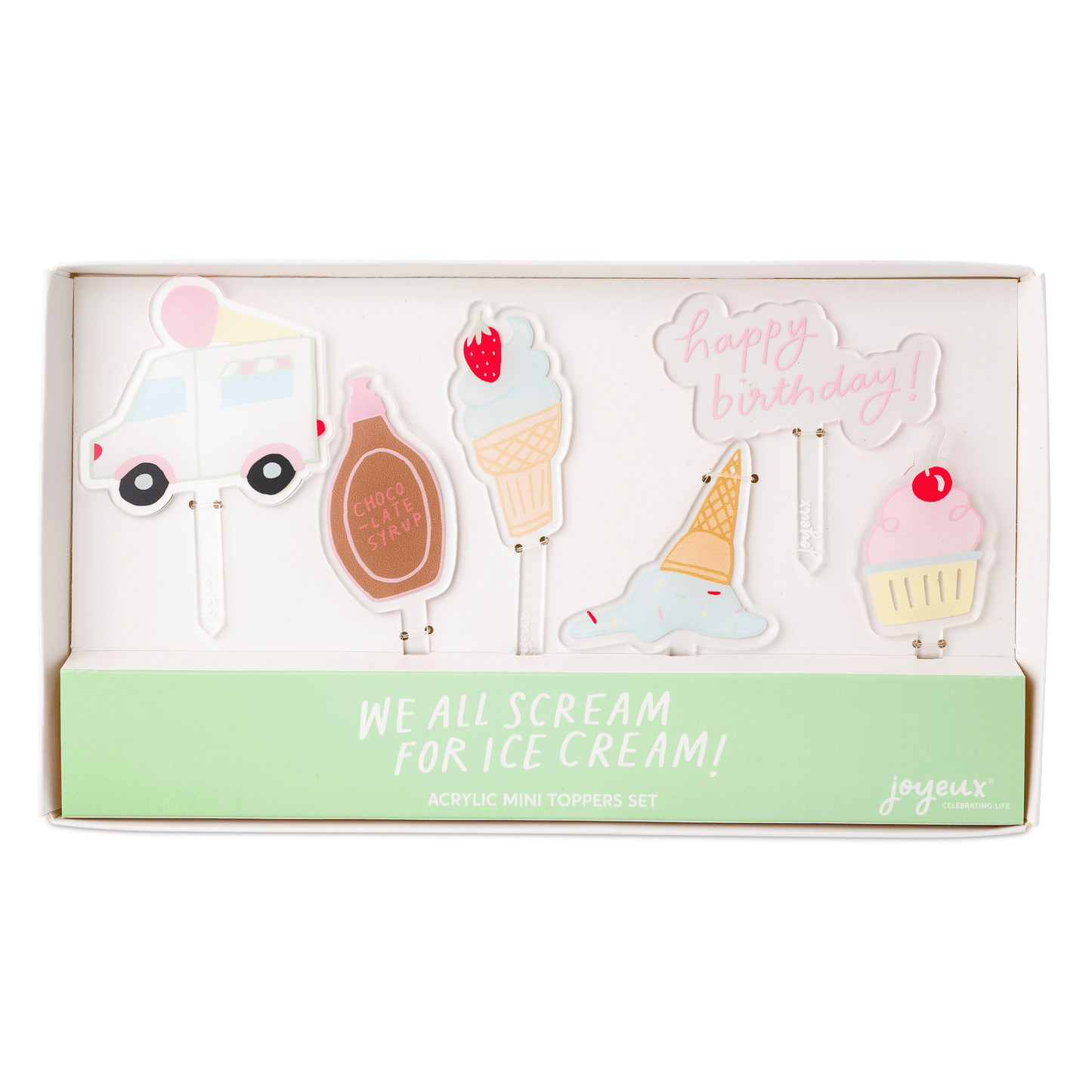 We All Scream For Ice Cream Acrylic Mini Topper Set