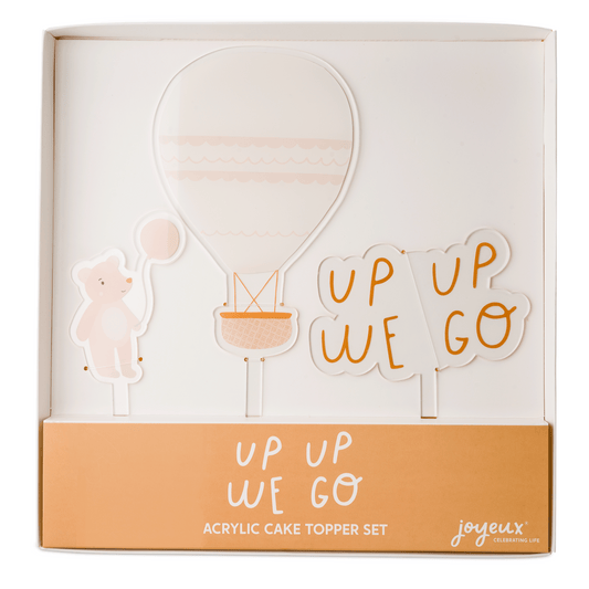 Up Up We Go Acrylic Cake Topper Set