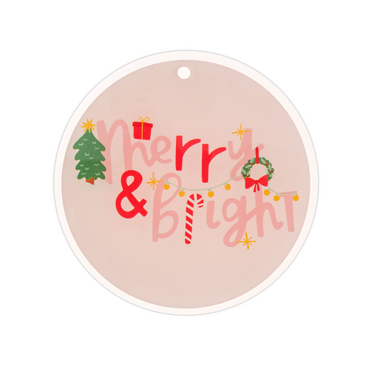 Merry & Bright Acrylic Gift Tag Set of 3