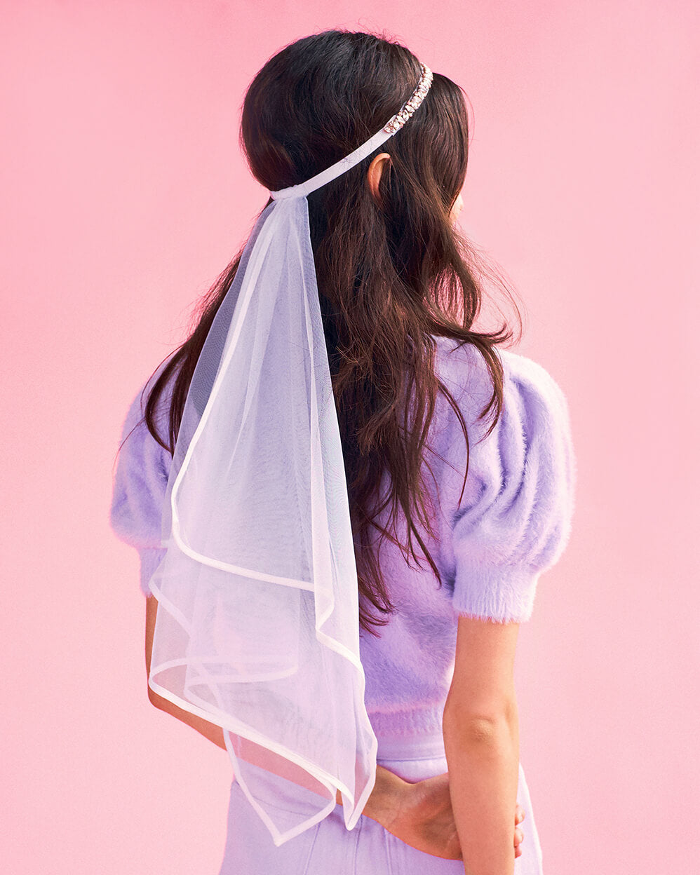 Crystal Crush Veil - rose gold crystal veil