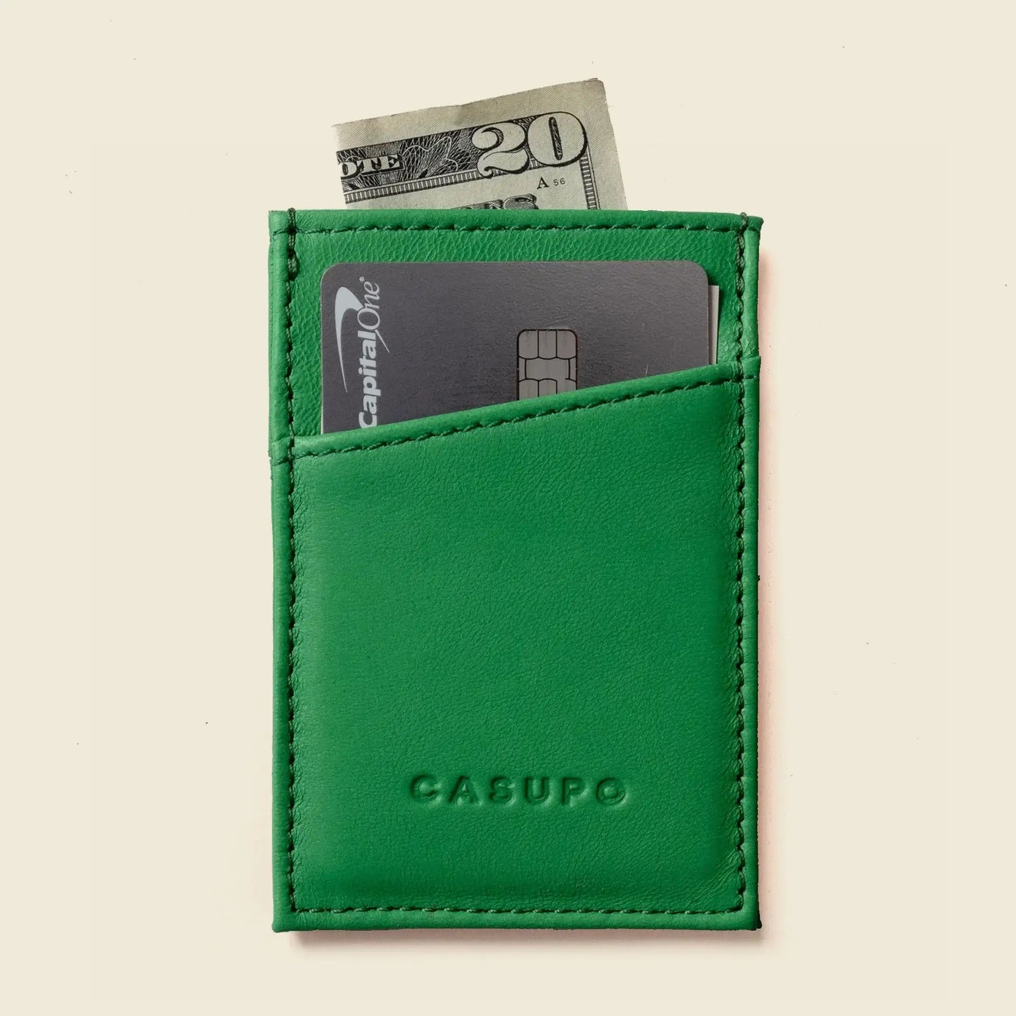 Minimalist Wallet With RFID Protection - Green