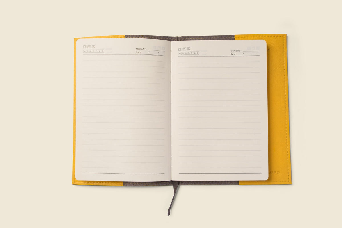 Refillable A5 Leather Notebook Cover – Yellow