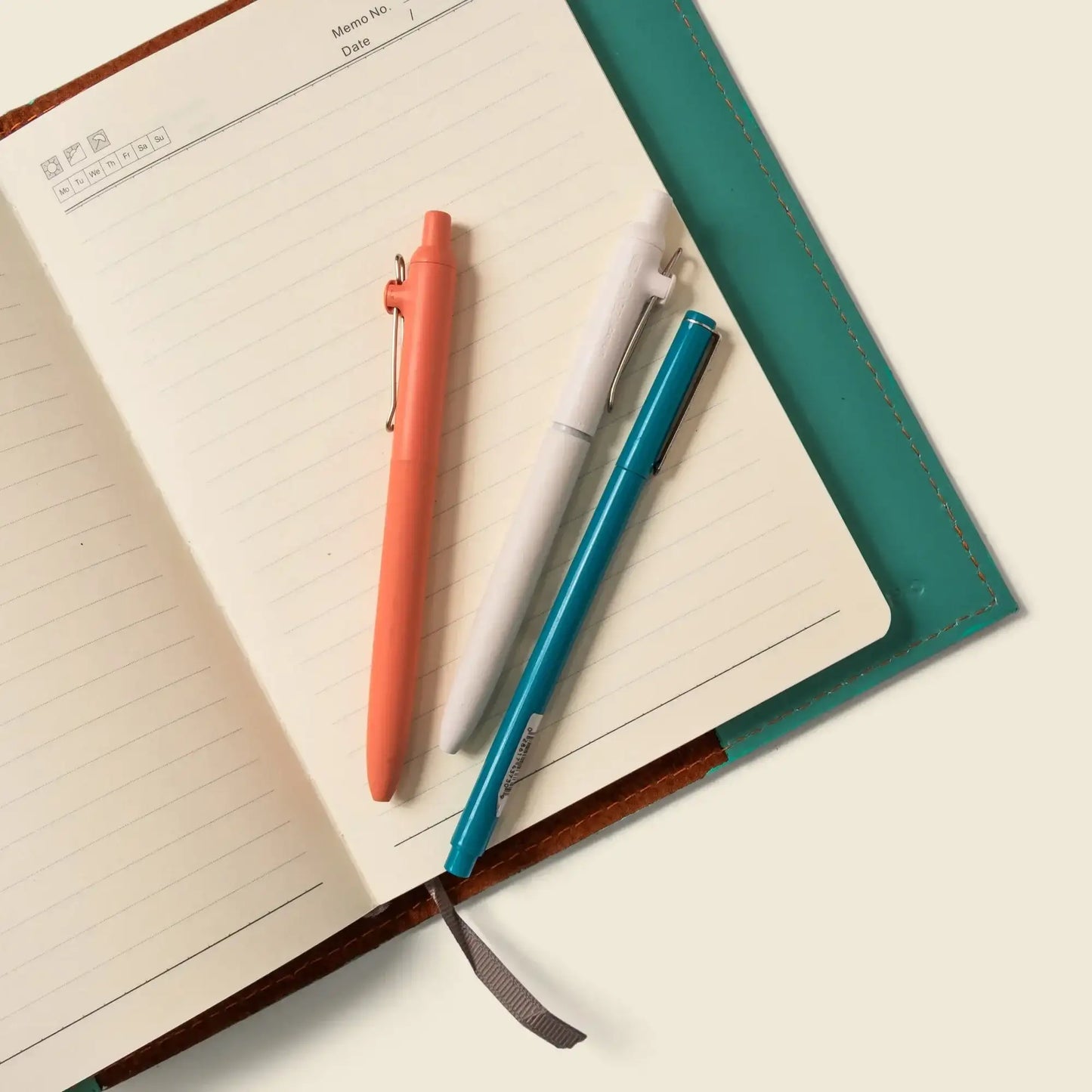 Refillable A5 Leather Notebook Cover – Teal