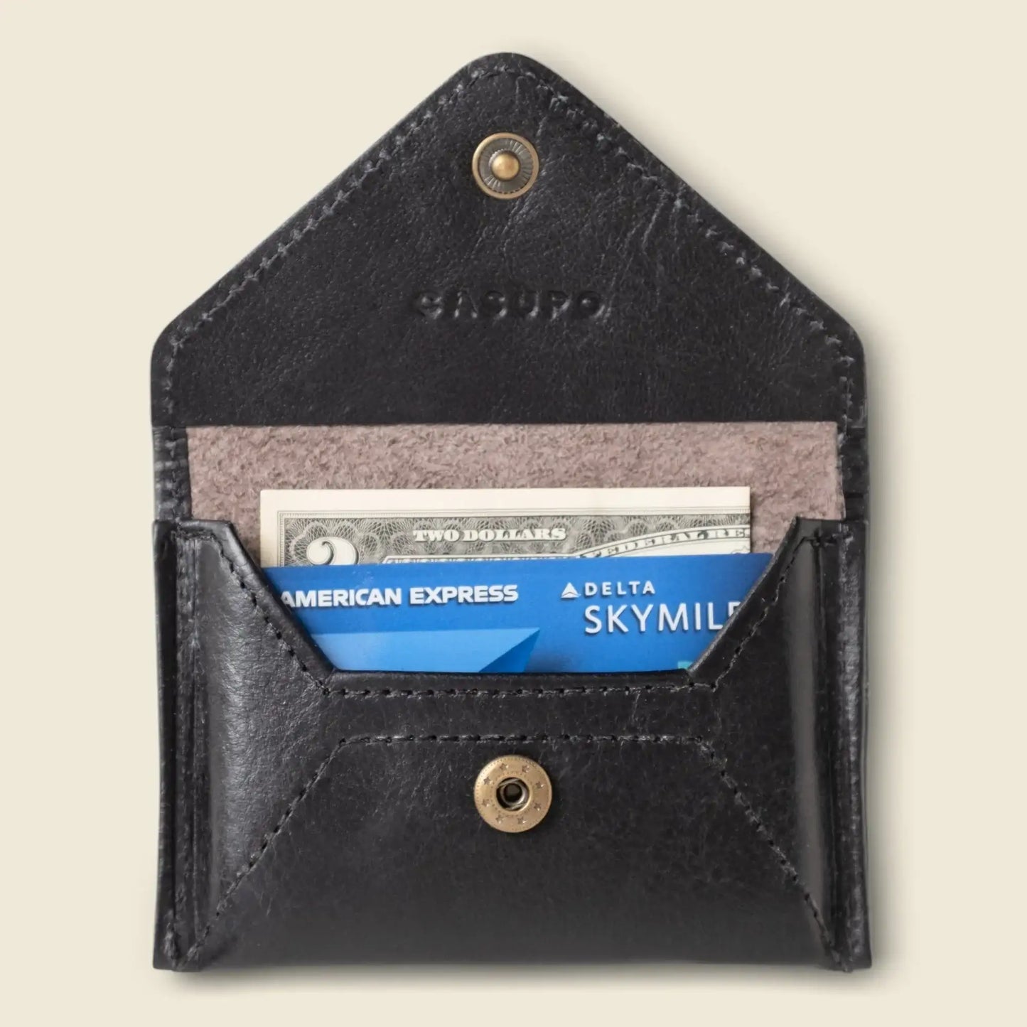 Mini Envelope Wallet with RFID Protection - Black