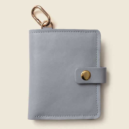 Wallet with Snap and Key Ring - Ice Blue