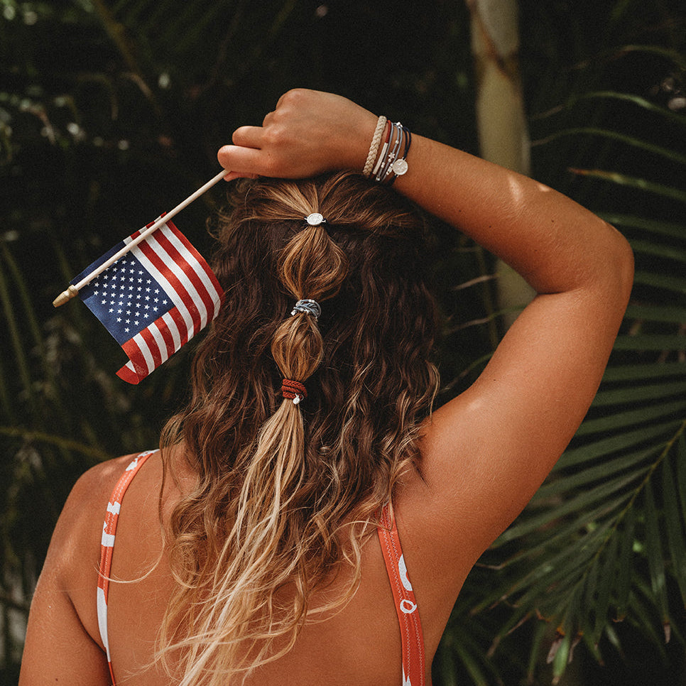 "Brave" Red, White & Blue with Silver Star Accents