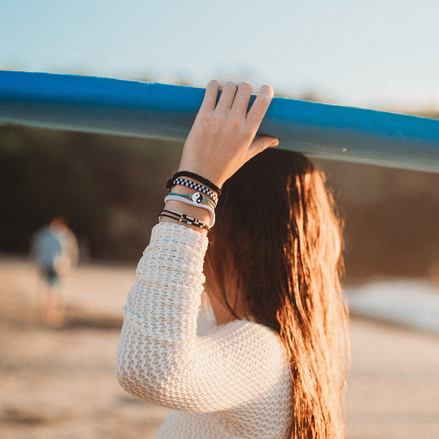 "Balance" Black & White Yin Yang Hair Tie Bracelets