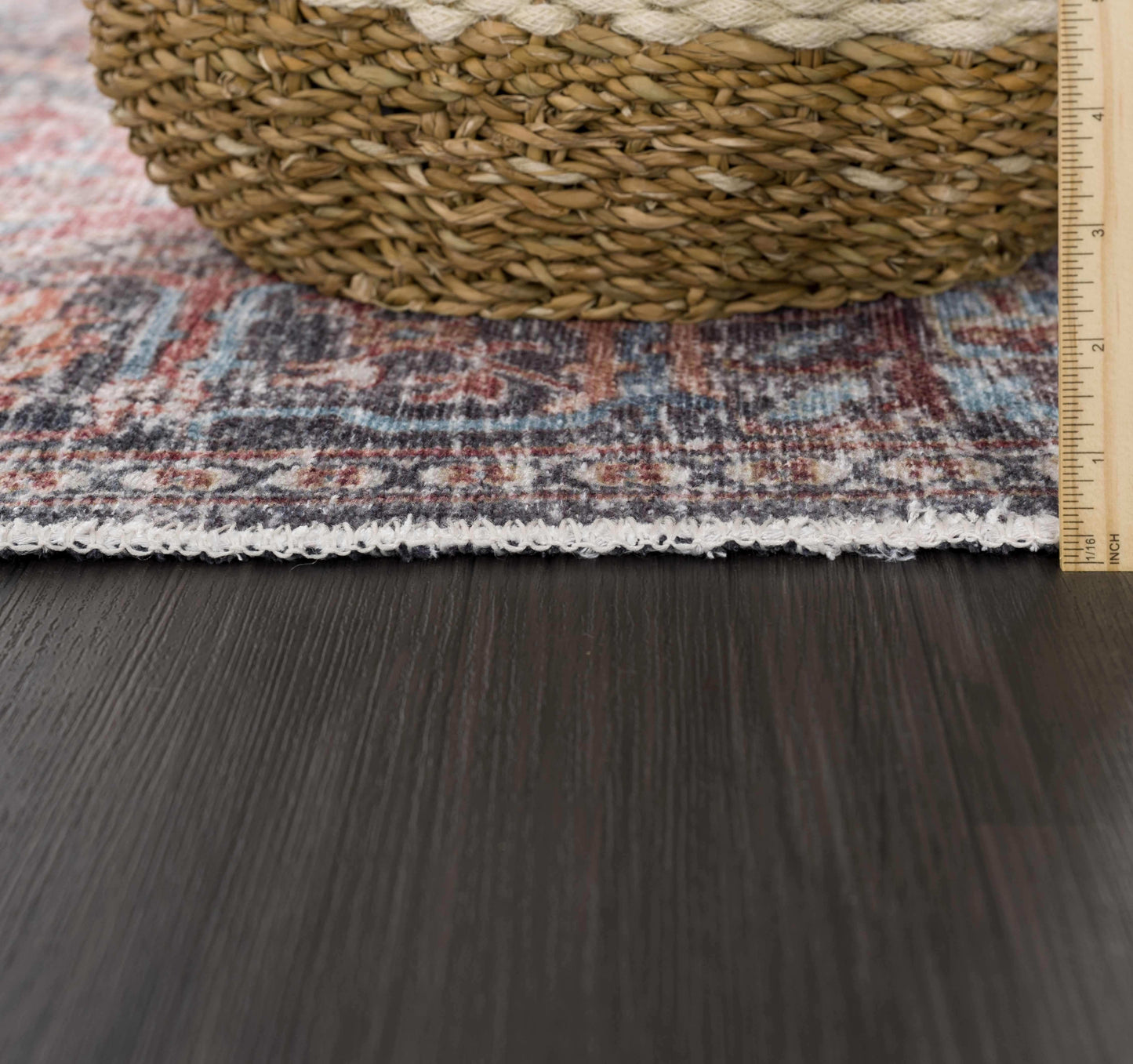 Blue Burgundy Holi-2302 Washable Area Rug