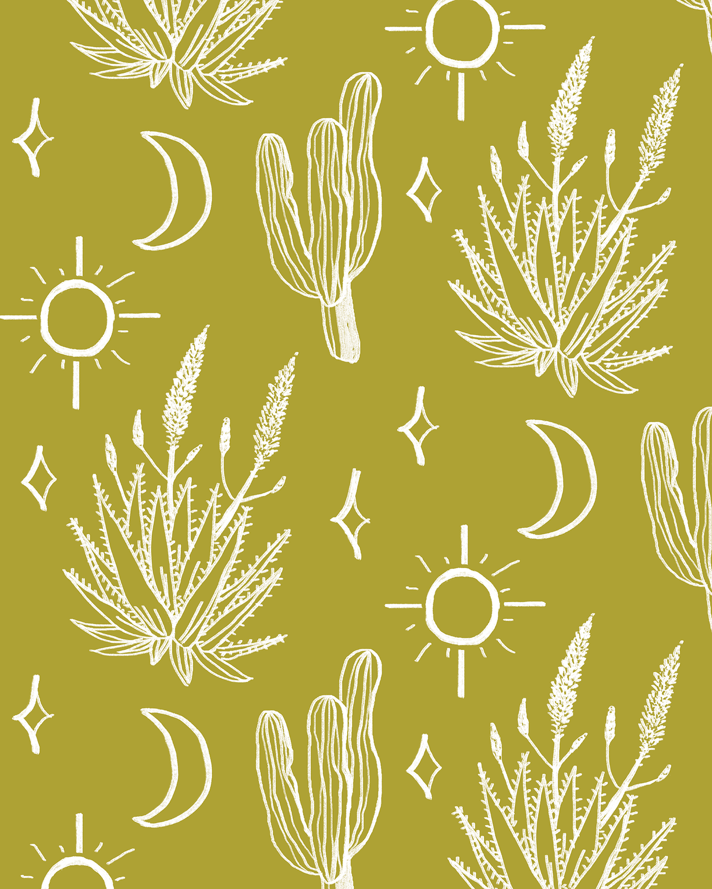 Desert Sky Wallpaper, chartreuse and white