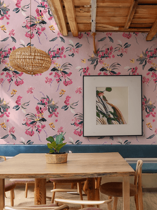 Floral Loquat Wallpaper, pink