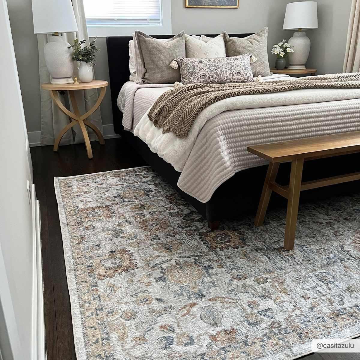 Dion Washable Floral Rug - Clearance