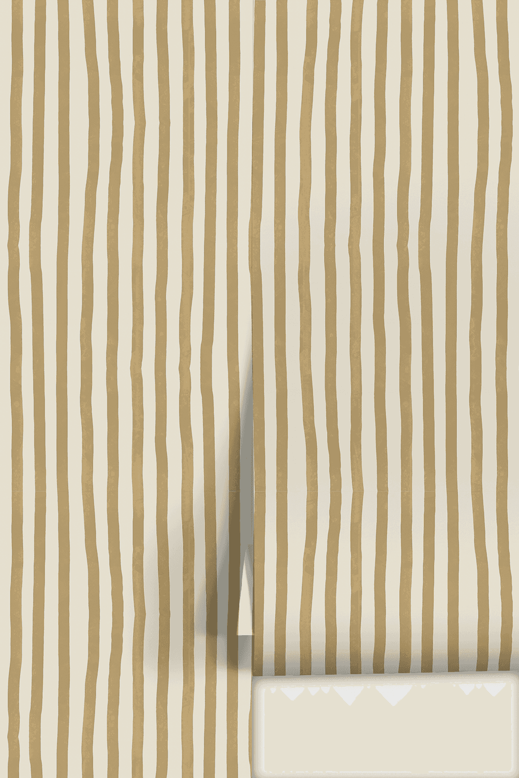 Dolce Stripe Wallpaper, off-white and butter yellow