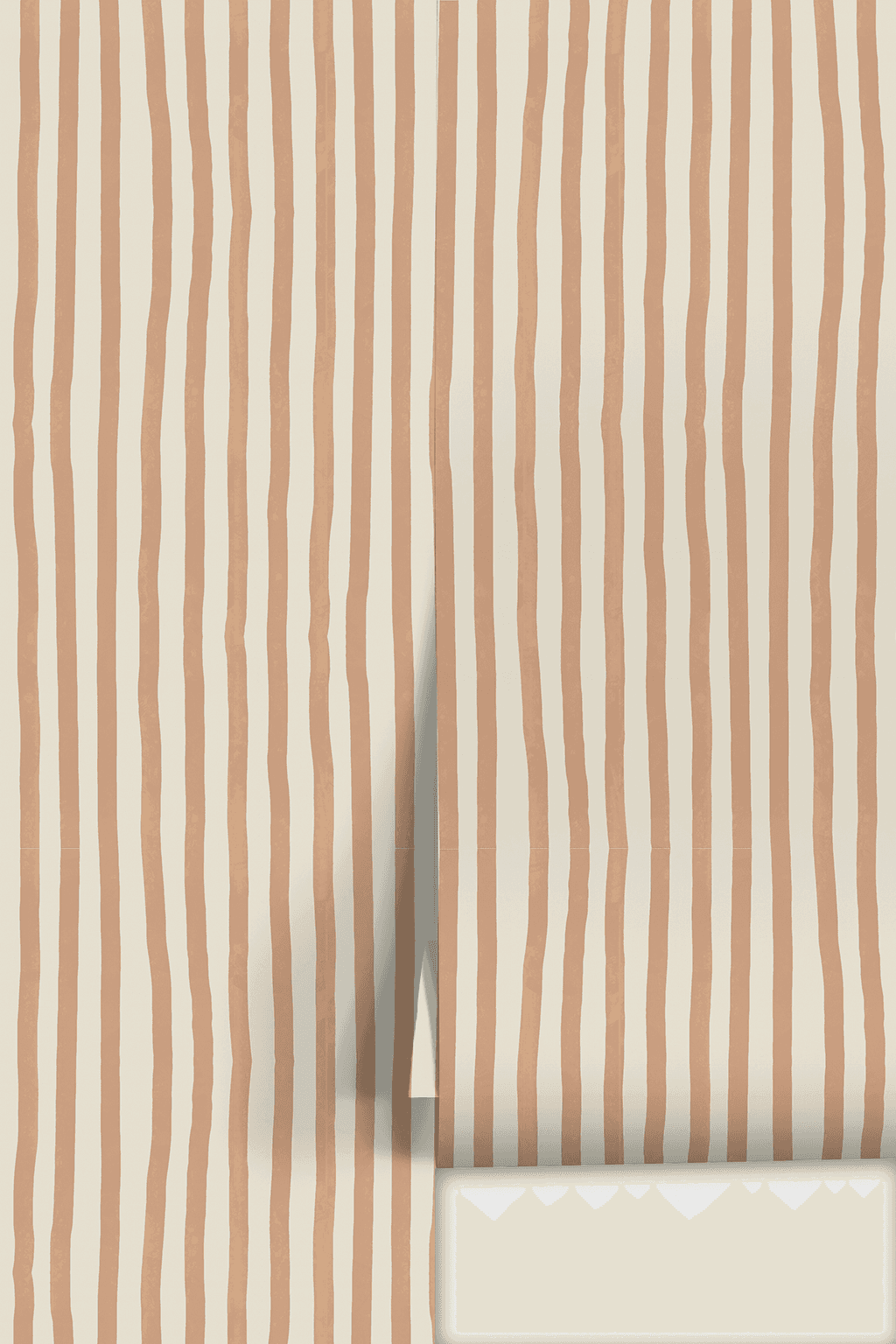 Dolce Stripe Wallpaper, off-white and peach