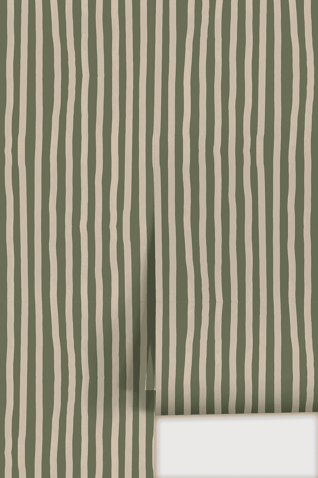 Dolce Stripe Wallpaper, olive green and tan