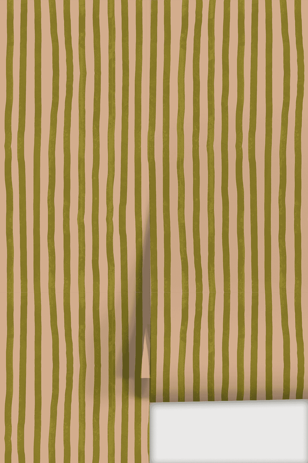 Dolce Stripe Wallpaper, peach and chartreuse