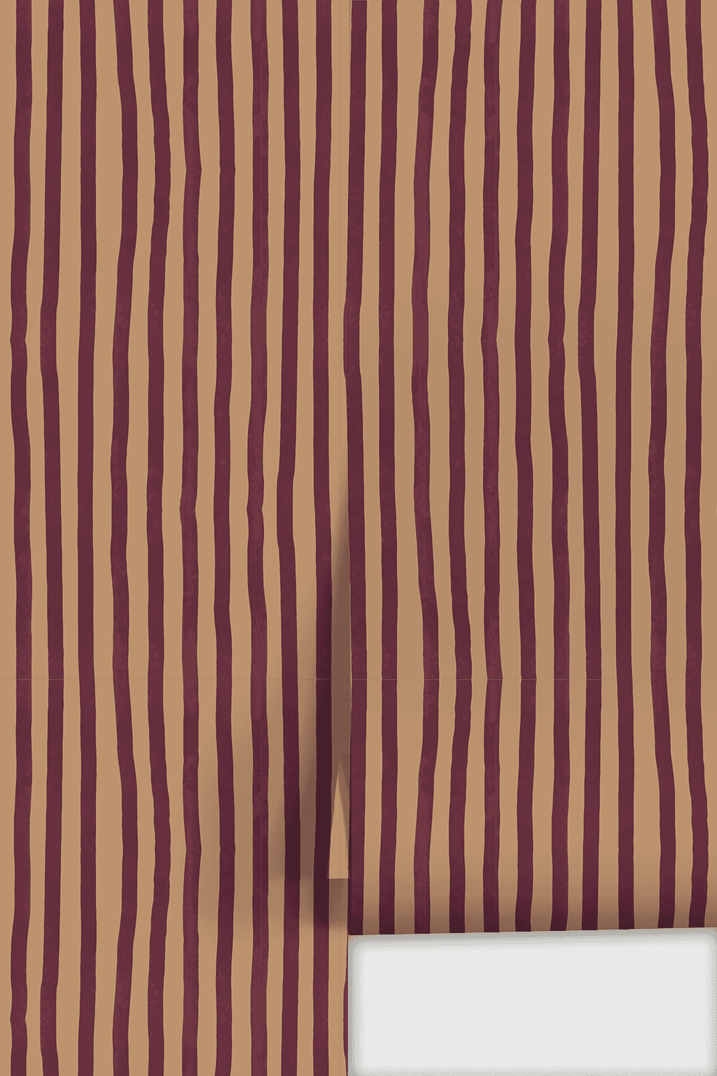 Dolce Stripe Wallpaper, peach and eggplant