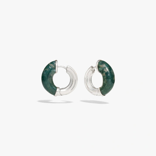 Carved Gemstone Hoops