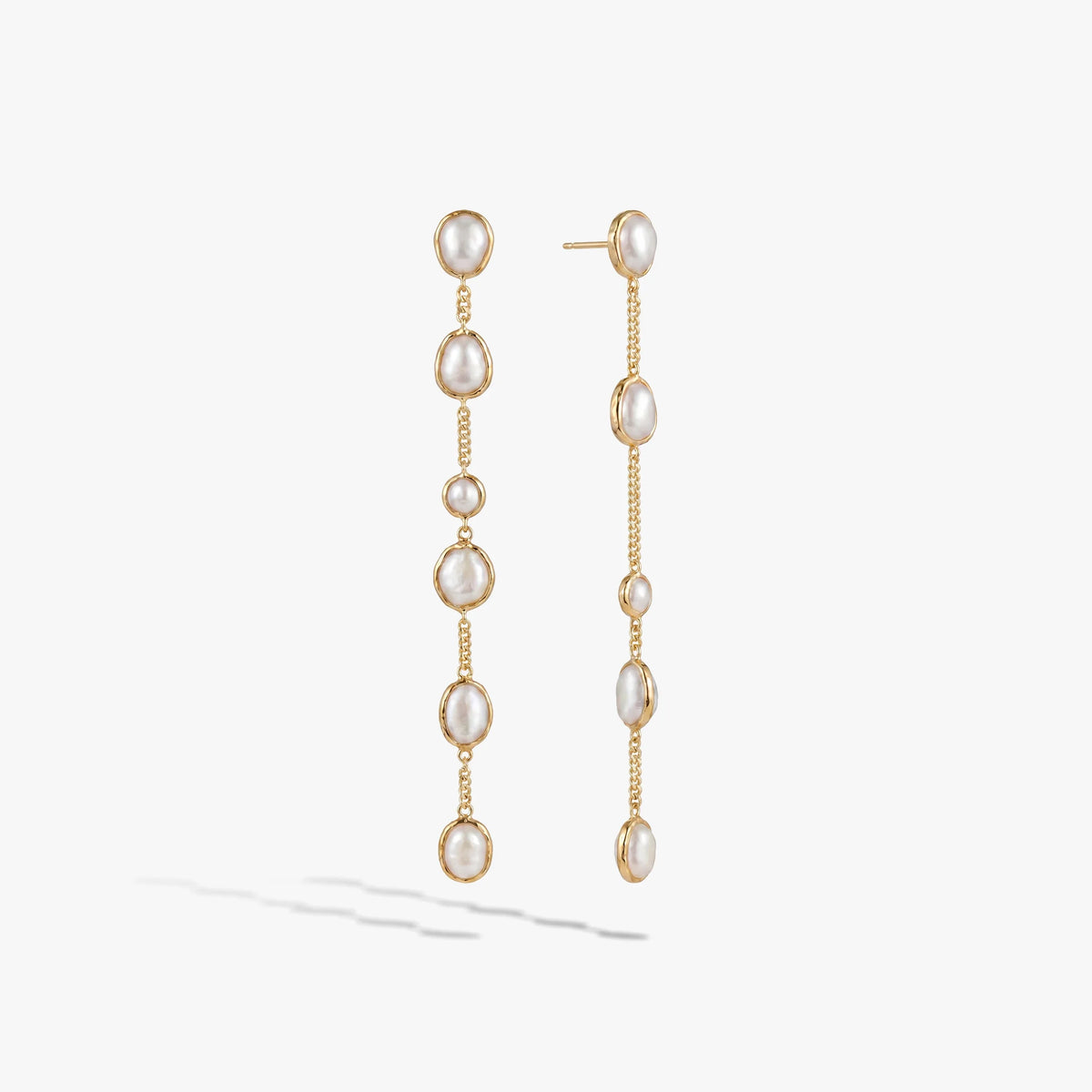 Molten Pearl Linear Earrings