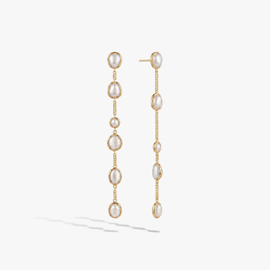 Molten Pearl Linear Earrings