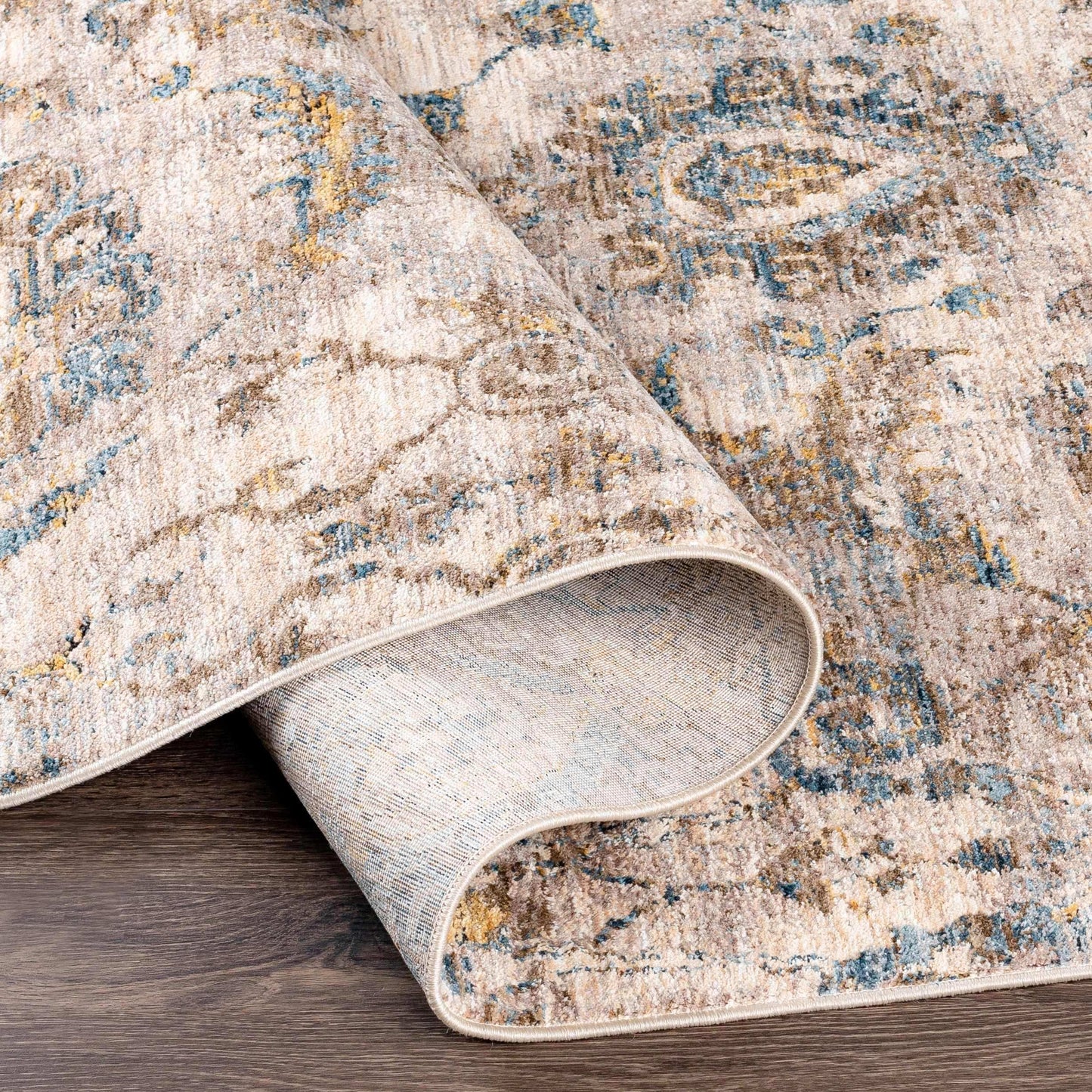 Morinville Teal Floral Rug