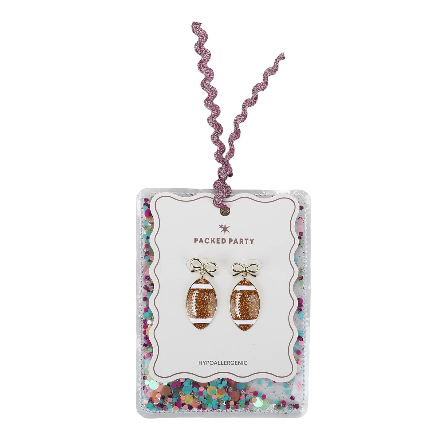 Glitter Football Earrings