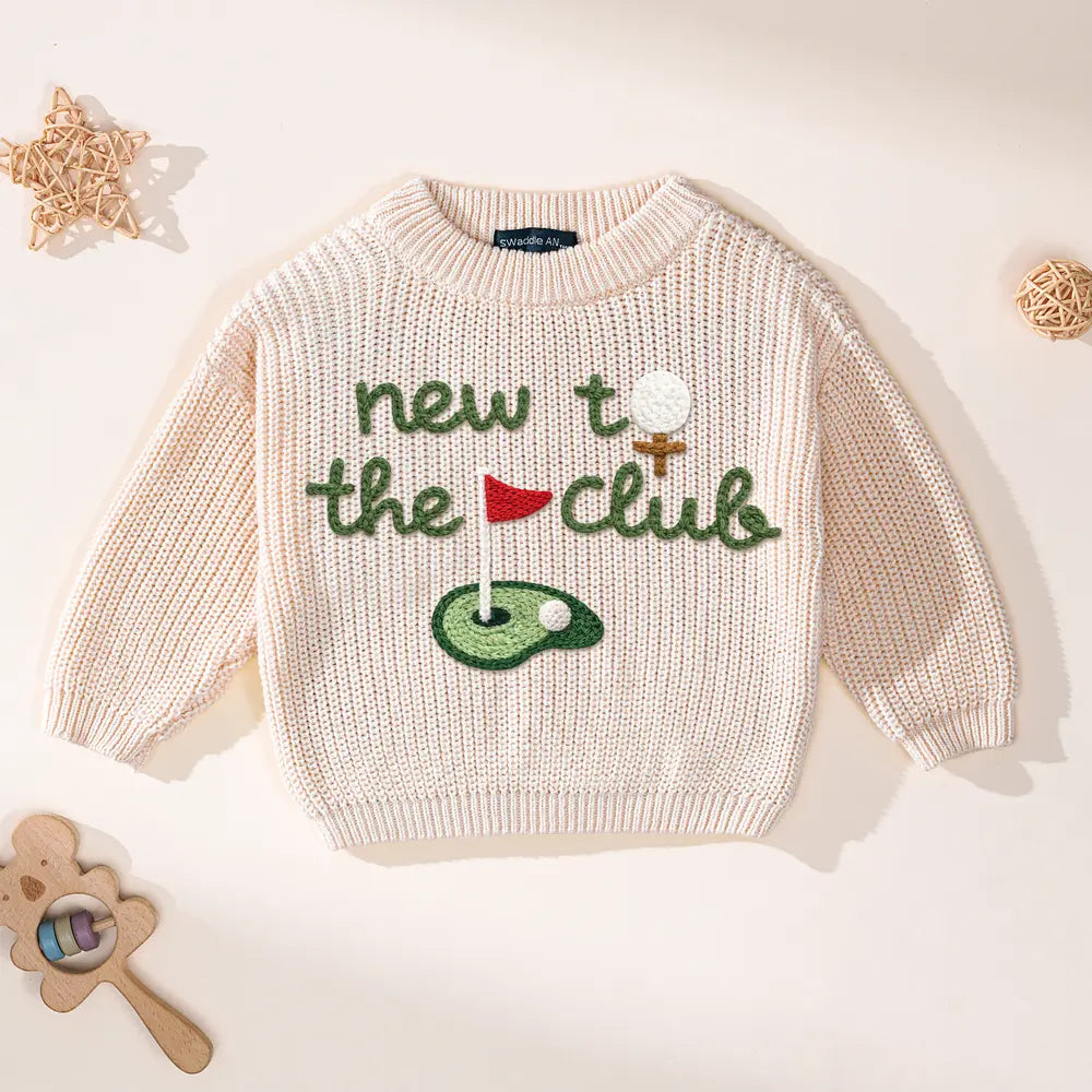 Hand-Embroidered New to the Club Golf Sweater