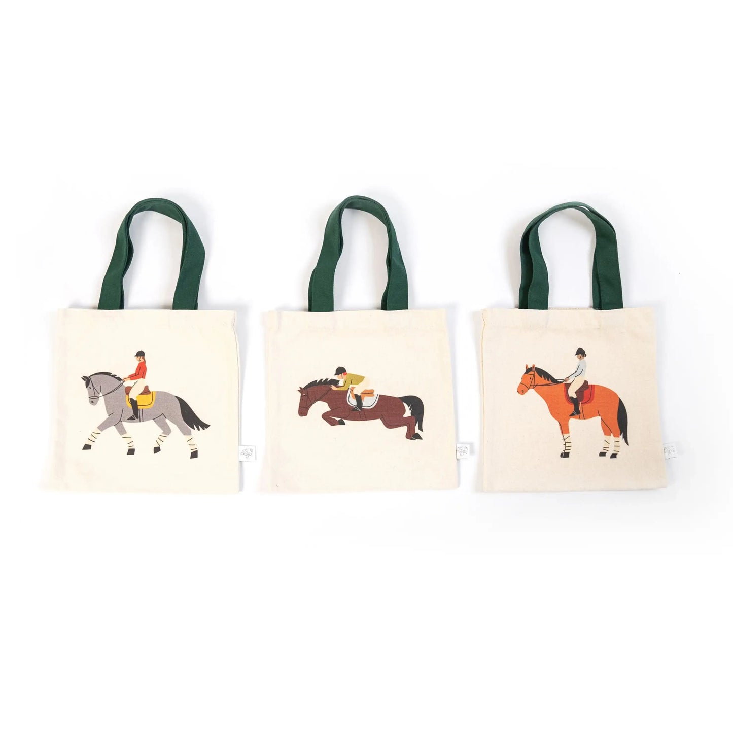 Horse Mini Tote Bag Set – 3-Pack Equestrian Kids Totes | Pony Party Favor Bags | Cute Horse Gifts for Girls