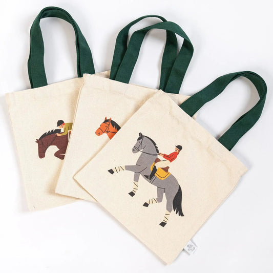 Horse Mini Tote Bag Set – 3-Pack Equestrian Kids Totes | Pony Party Favor Bags | Cute Horse Gifts for Girls