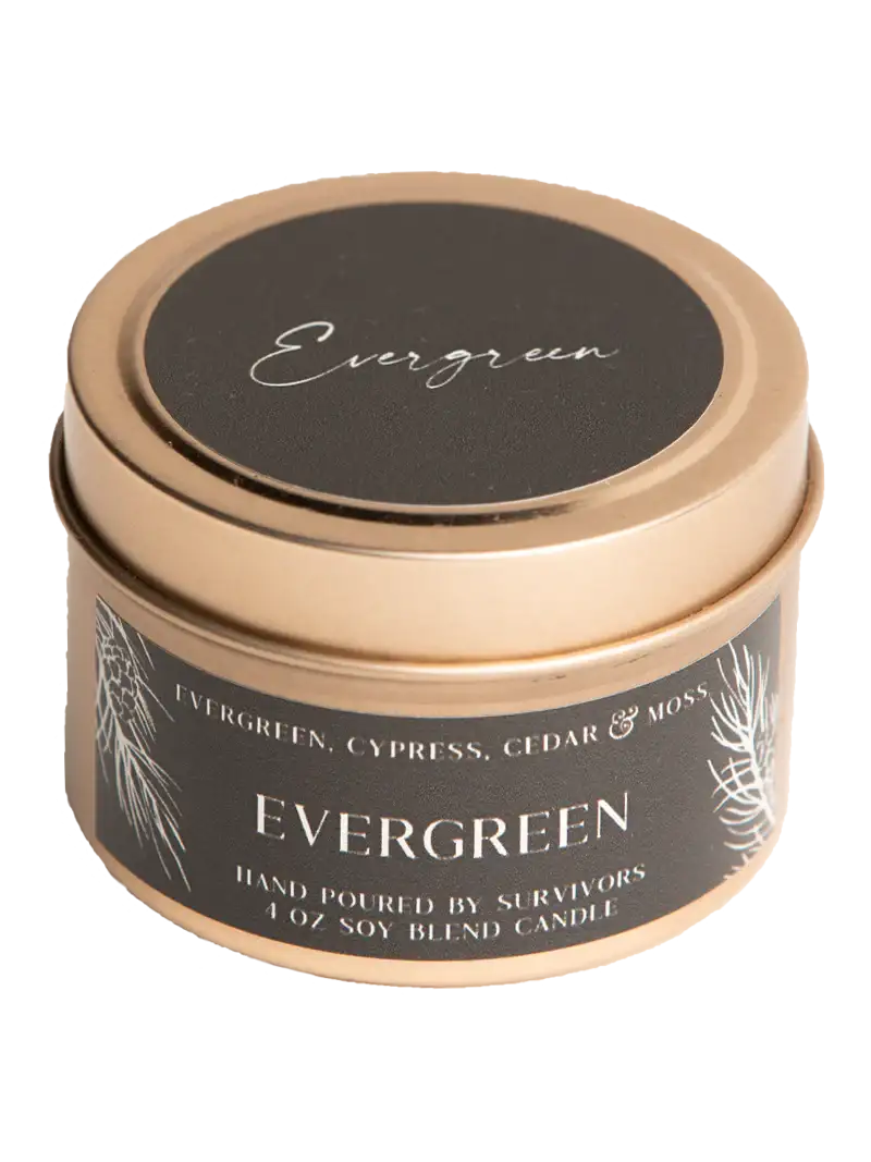 Evergreen Tin Candle
