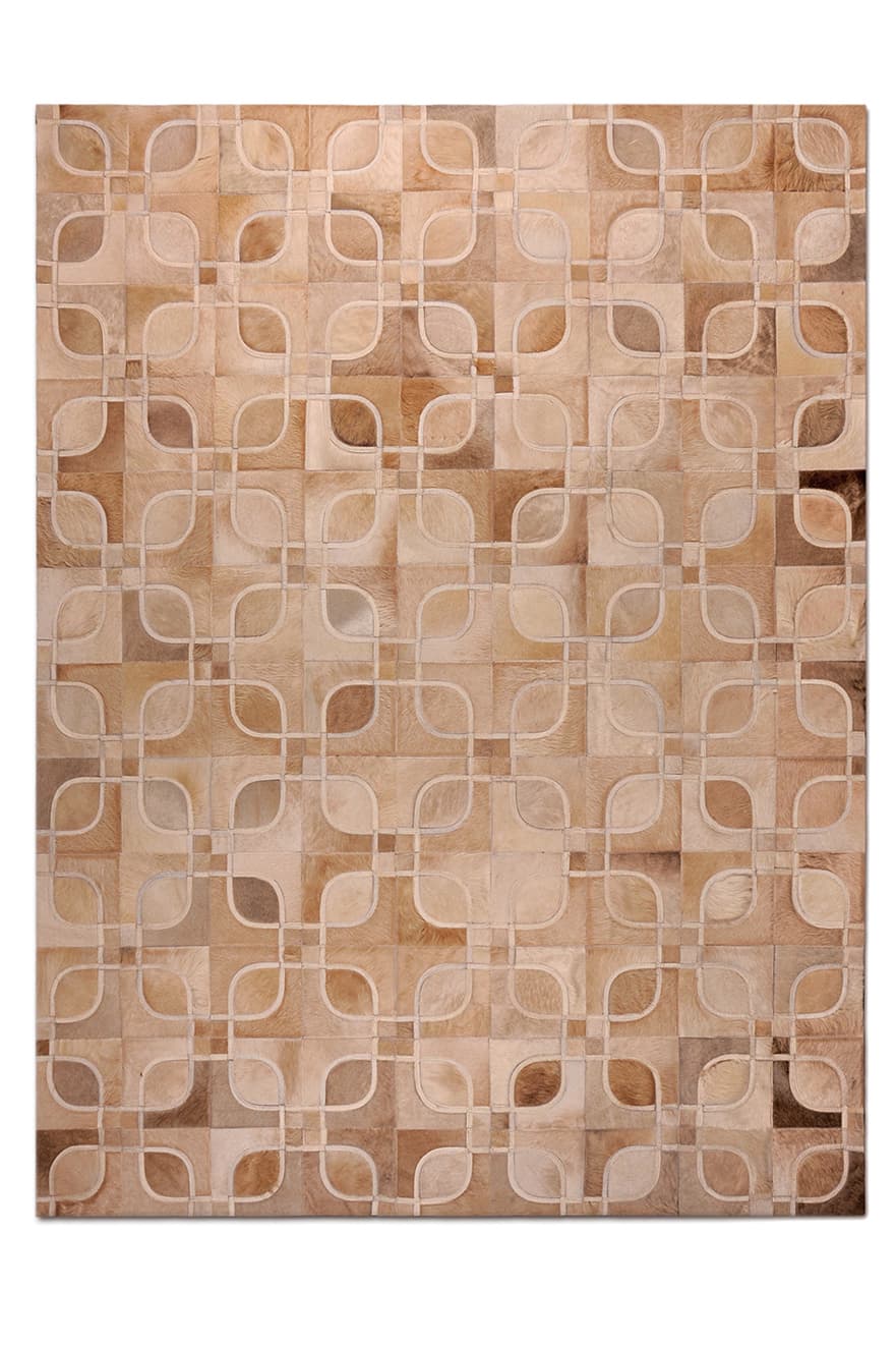 EYES – Geometric Cowhide Rug with Curved Motif