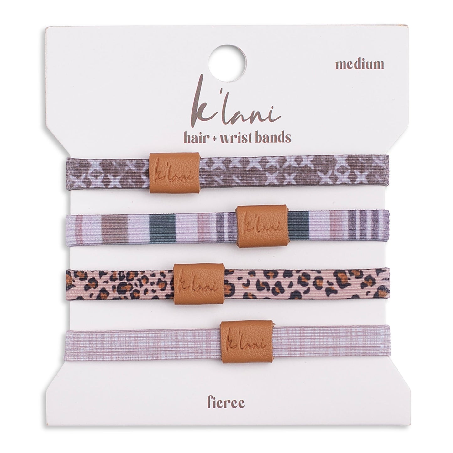 "Fierce" Earthy Tone Animal Print Hair + Wrist Band