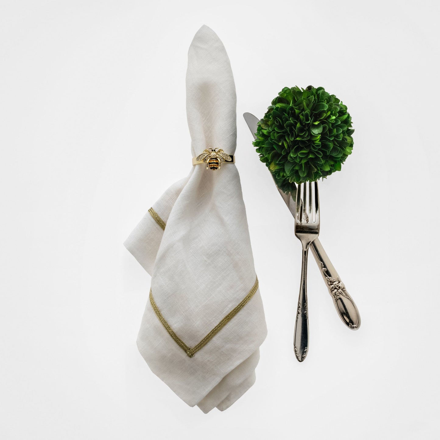 Skinny stripey bee napkin rings, set of four